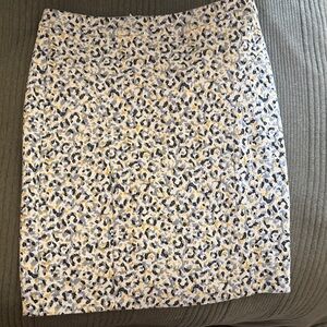 Maeve for Anthropologie Yellow and Black Patterned Pencil Skirt